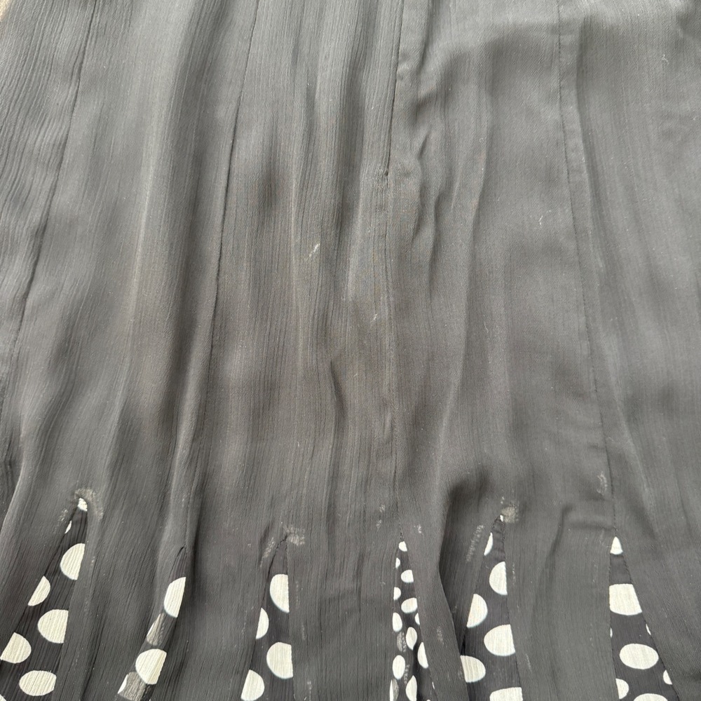 Studio JPR Pleated Polka Dot Mesh Skirt Y2K Flowy Midi Medium Black - Picture 7 of 8